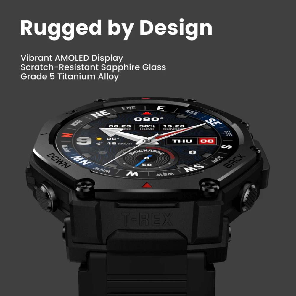 สมาร์ทวอทช์ AMAZFIT T-REX 3 PRO 48MM หน้าจอ 1.5" AMOLED สี BLACK